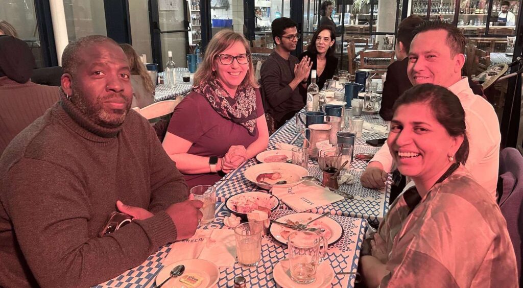 Farewell Writing Salon dinner with the faculty