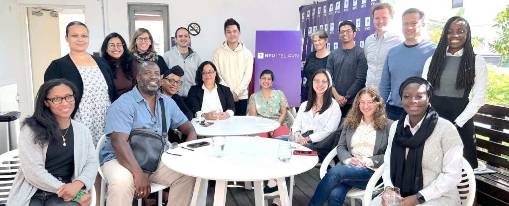 Writing Salon participants with the NYU Tel Aviv team and leadership from the Office of the Provost