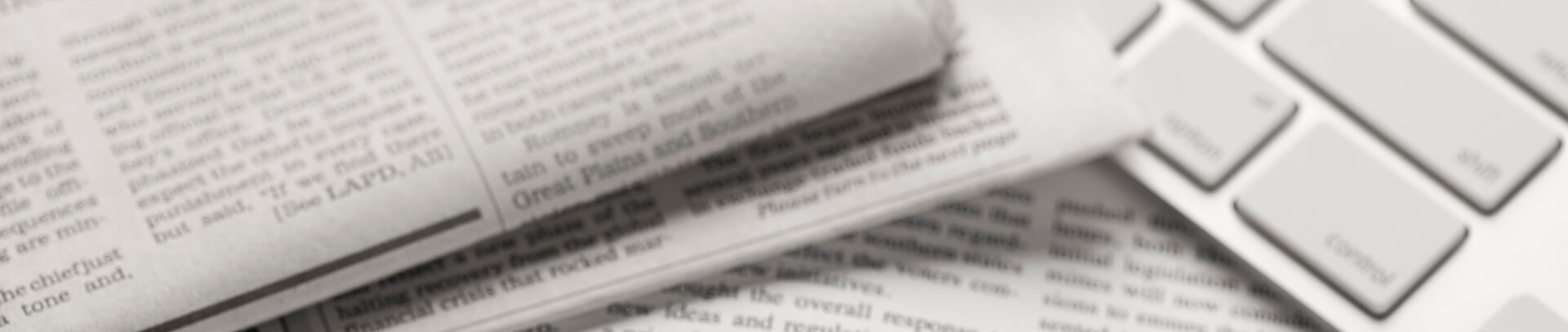 Newspaper and keyboard