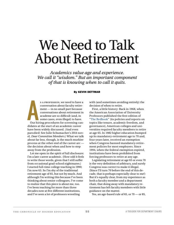 We Need to Talk About Retirement