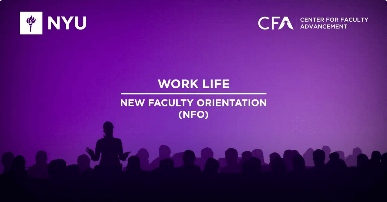 New Faculty Orientation: Work Life