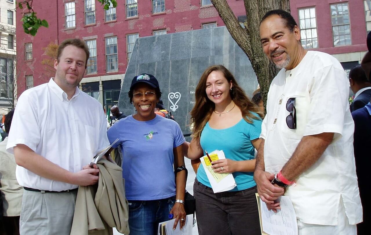 Christopher Crain, Grace Turner, Autumn Rain, and Michael Blakey at the 2007 opening of the African Burial Ground National Monument in Manhattan