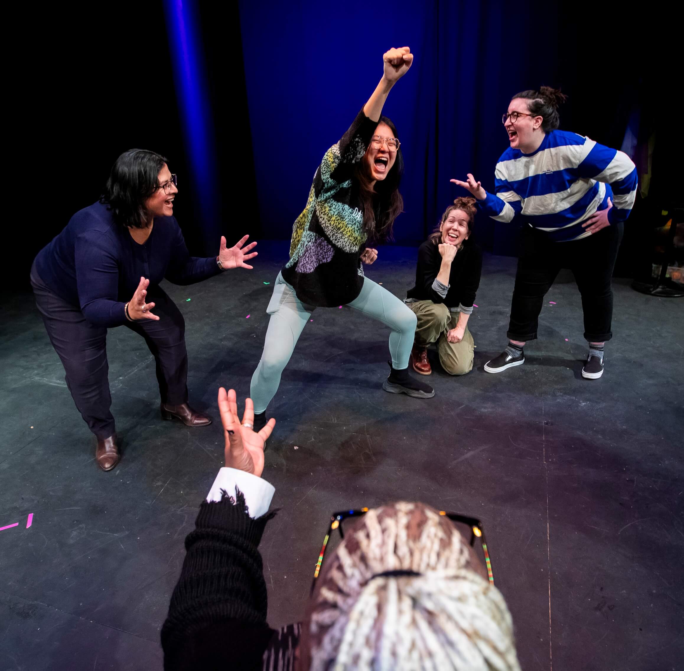 Nisha Sajnani working with theater actors